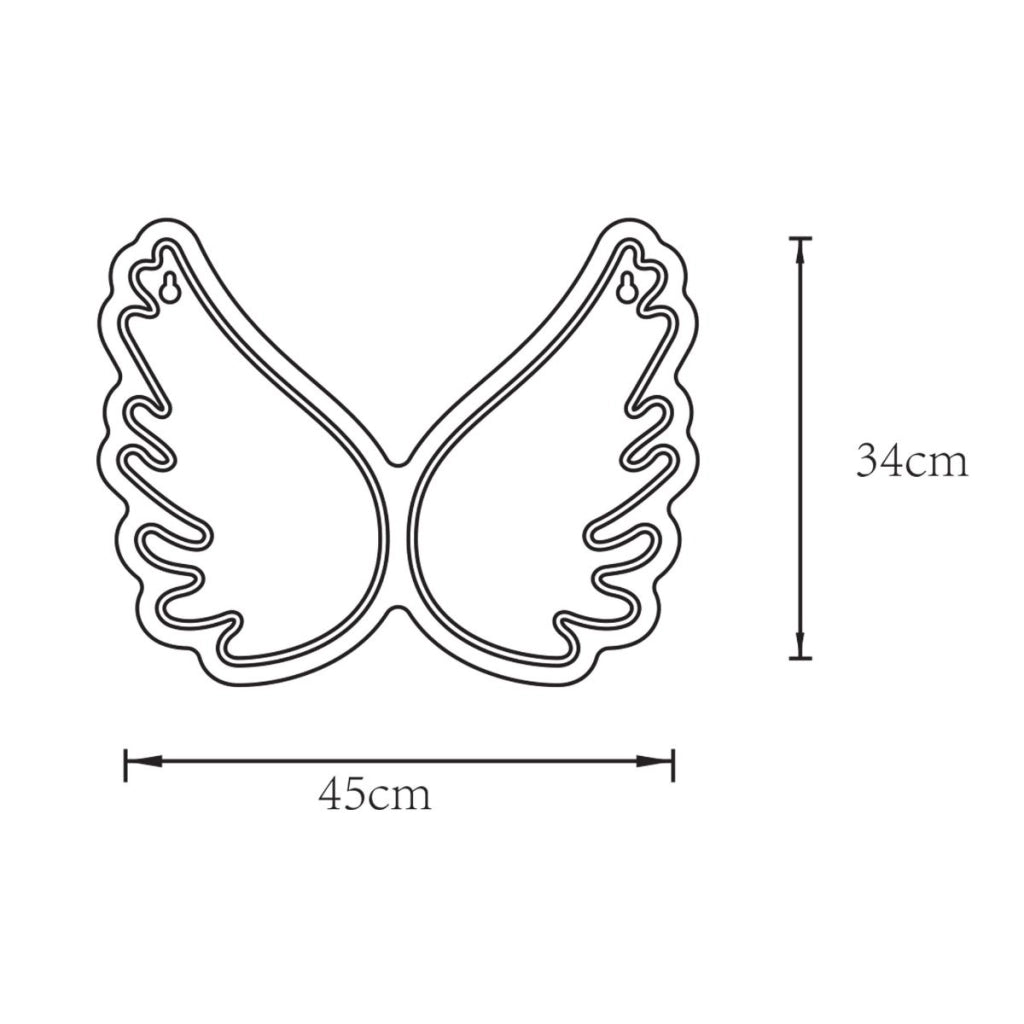 Applique neon ali blu LED 5W con interruttore USB Zuma Line