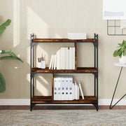 Libreria Rovere Fumo 3 Ripiani 76x32x88 cm Legno Multistrato 833932
