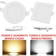 Trade Shop - Kit 10 Plafoniere Faretti Led Tondo O Quadrato Da Incasso Con Alette 6w - -bianco Caldo  Quadrato    -