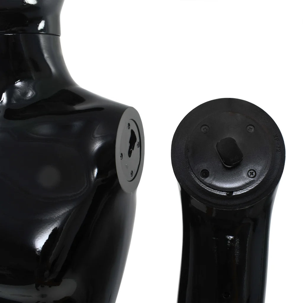 Manichino Uomo Figura Intera Base in Vetro 185 cm Nero Lucido CFW5321680