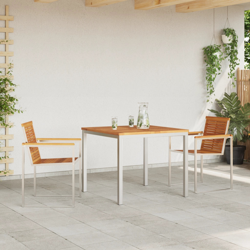 Set Pranzo Giardino  3 Pezzi Legno Massello Acacia