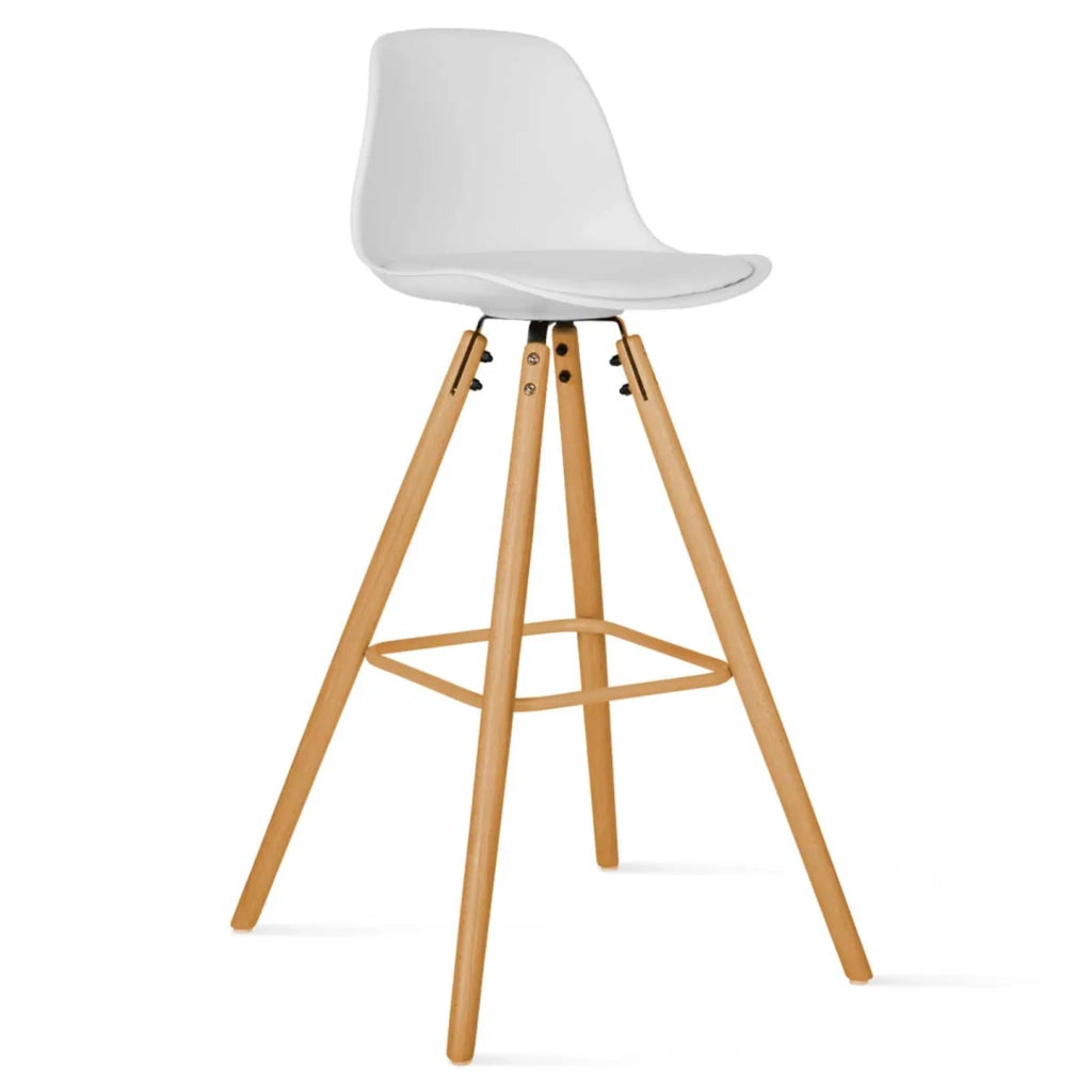 IDMarket - Set di 4 sgabelli da bar SARA in grigio scuro, grigio chiaro, bianco e nero