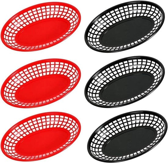 Contenitore per snack in plastica riutilizzabile per hotdog, hamburger, caramelle - Ovale contenitore per frutta - Accessori per picnic e barbecue - Set da 6 pezzi