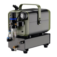 Compressore aerografo HS-679F 1/6 CV, dispositivo ad aria compressa 28 l/min, compressore per pistola aerografo con supporto e manometro, per decorazioni con aerografia