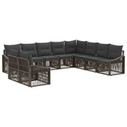 Set Divano da Giardino 10 pcs Grigio polyrattan 3436052