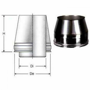 Inox doppia parete aisi 316 capp ello tronco cono d.450 500 b09gx