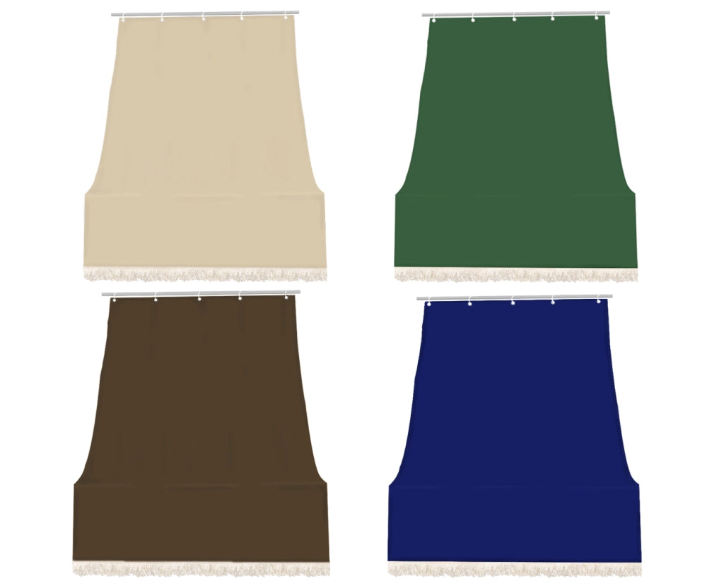 Tenda da sole tessuto resistente per balcone con anelli lavabile a caduta - Verde - 140x350 cm