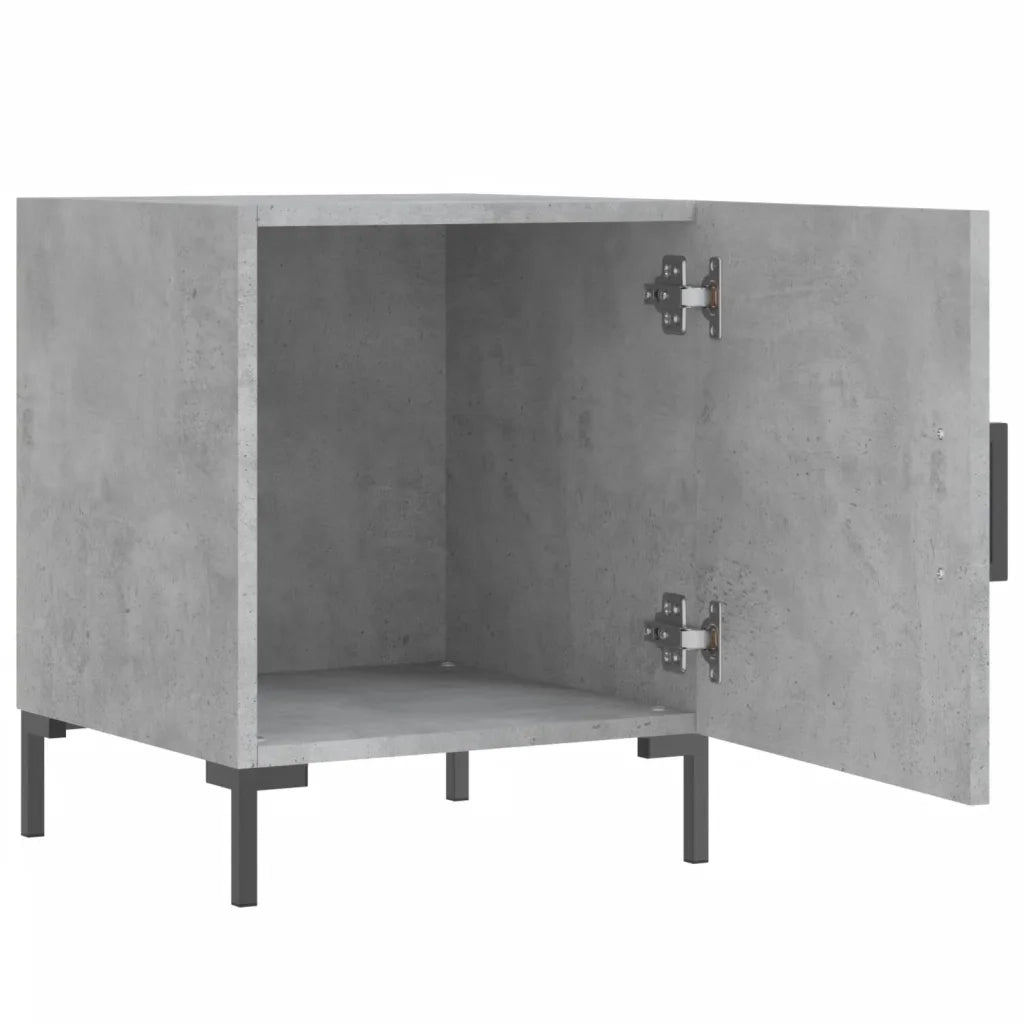 Set di 2 Comodini | Armadio da Notte | Mobiletto da notte Grigio Cemento 40x40x50 cm in Legno Multistrato