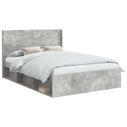 Letto matrimoniale | Letto per adulti | Struttura del letto con stoccaggio e testata Grigio Cemento