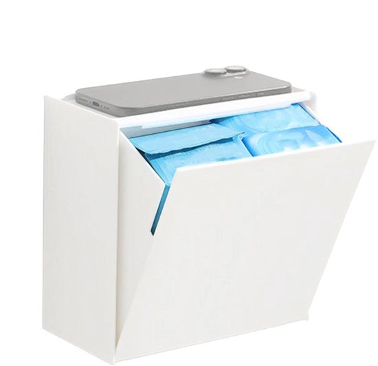 Cassa di stoccaggio - Supporto per cassa quadrato da parete senza perforazione per l'organizzazione domestica, Installazione facile con funzione adesiva, Cassa multifunzionale per bagno cucina camera da letto