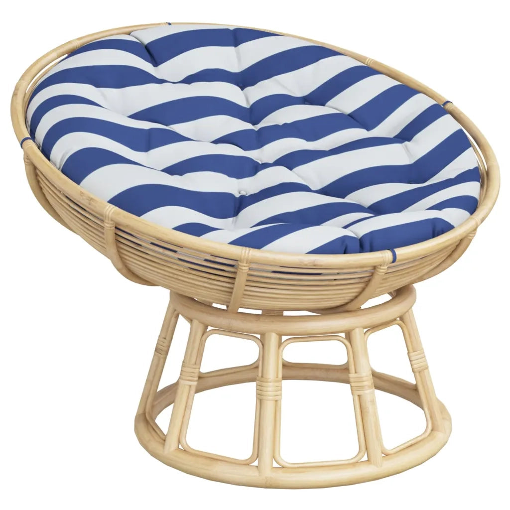 Cuscino Rotondo Righe Blu Bianche ? 100x11 cm in Tessuto Oxford