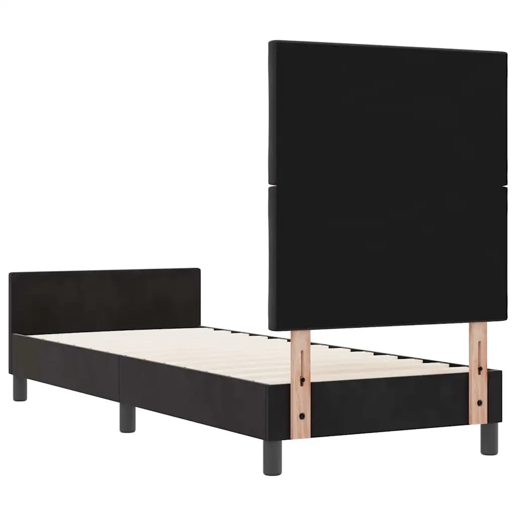 Letto a molle con testiera Nero 80 x 200 cm Velluto 3344971