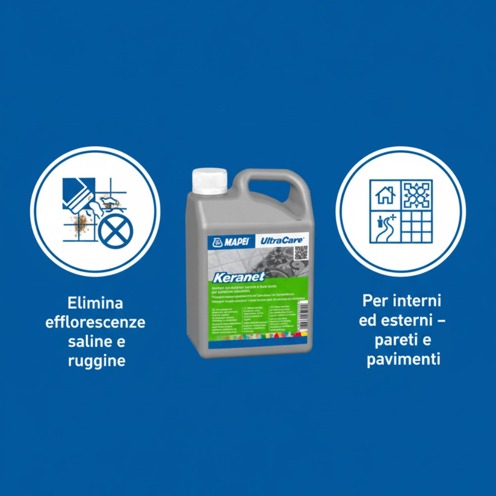 Ultracare keranet pulitore concentrato liquido pavimenti interni esterni 1 litro *** pezzi 6 pz, confezione 1