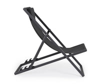 Set 4 Sedie Sdraio Reclinabile Pieghevole 60.5x101.5x73.5 cm in Alluminio Taylor Grigio Scuro