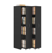 Libreria modulabile estensibile su ruote 51,5 x 41 x 158 cm in MDF nero