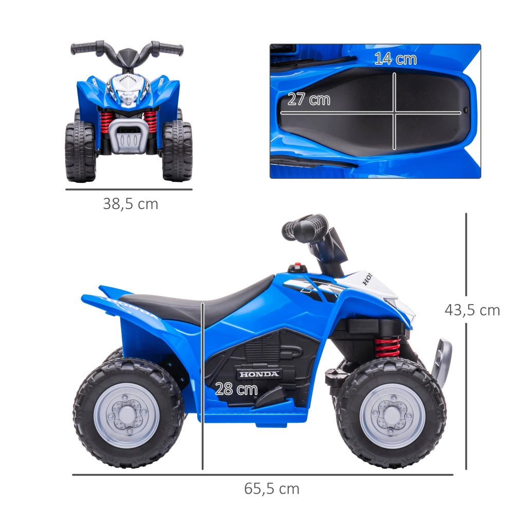 Quad Elettrico per Bambini con Luci LED e Clacson, Mini Quad a Batteria con Sedile Confortevole e Ruote Larghe, Blu