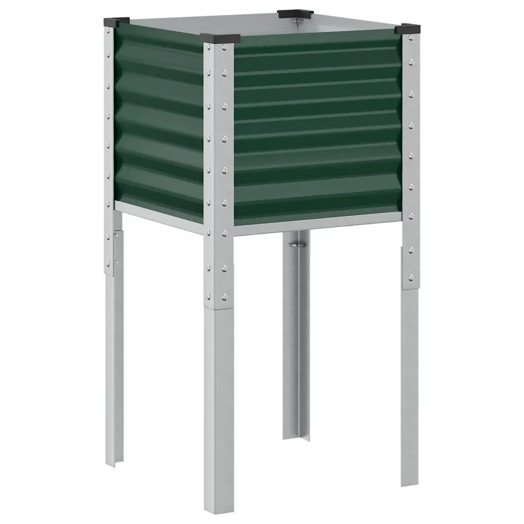 Fioriera | Cassetta per fiori | Vaso da giardino verde 45x45x88 cm in acciaio