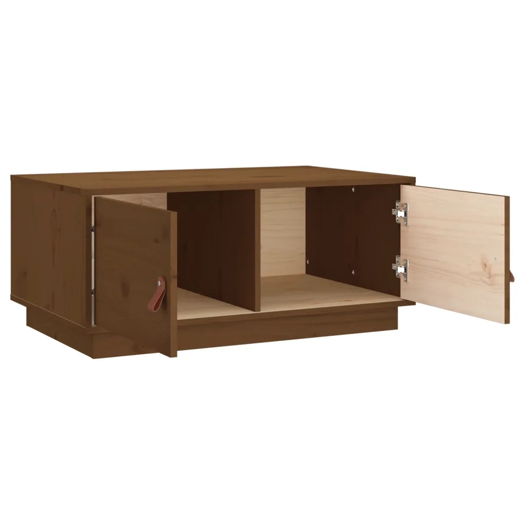 Tavolino da Salotto ambra 80x50x35 cm in Legno Massello di Pino 818253