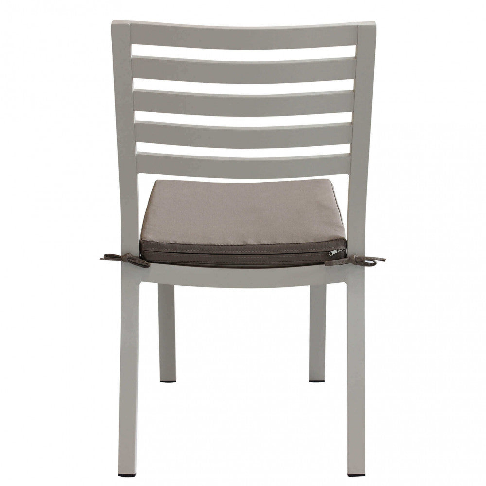 Sedia da Giardino Formentera con Cuscino 46x62x84 h cm in Alluminio Tortora