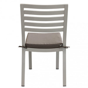 Sedia da Giardino Formentera con Cuscino 46x62x84 h cm in Alluminio Tortora