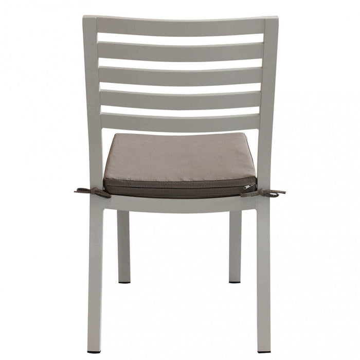 Sedia da Giardino Formentera con Cuscino 46x62x84 h cm in Alluminio Tortora