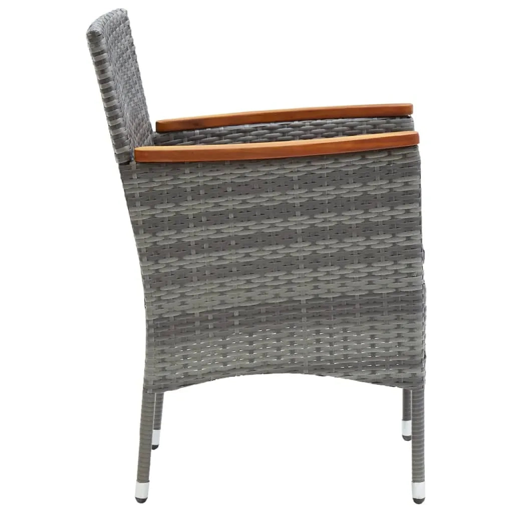 Set da Pranzo per Giardino 7 pz con Cuscini Polyrattan Grigio cod mxl 38585