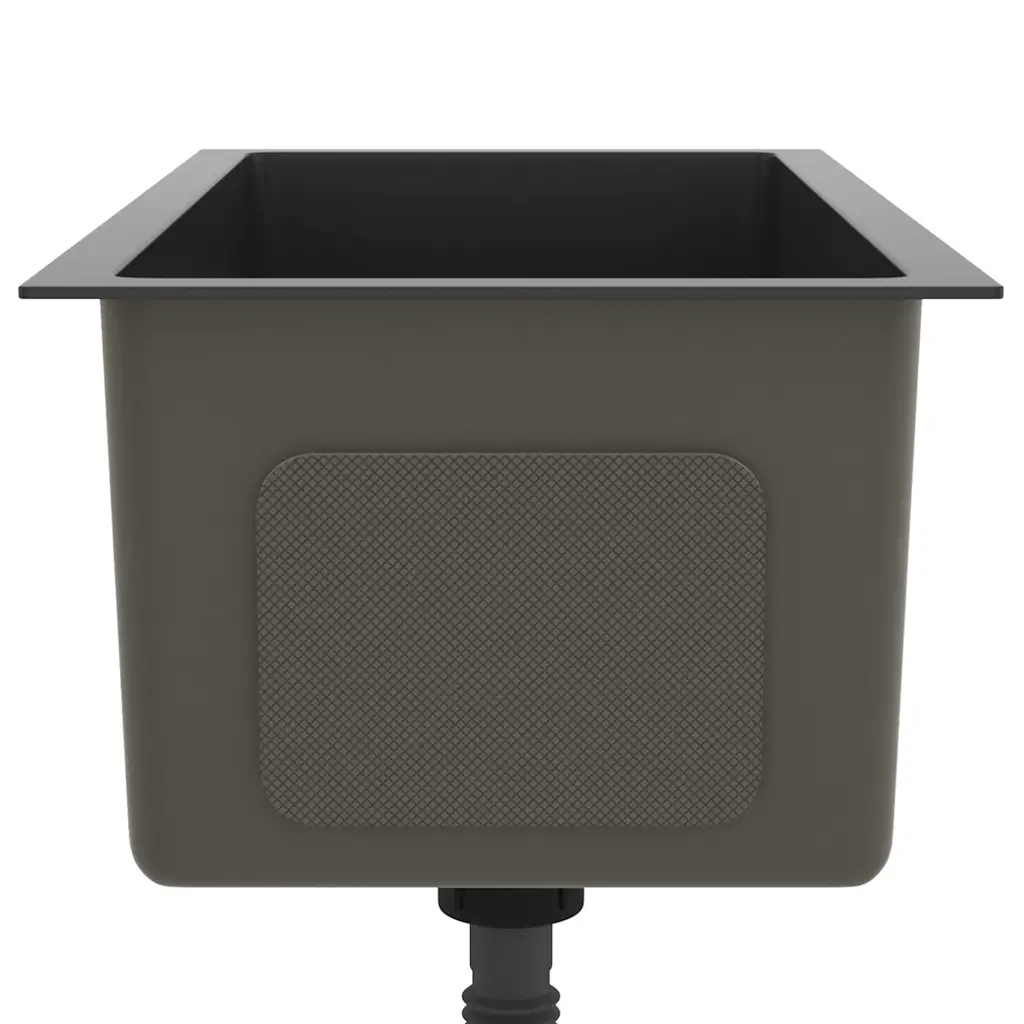 Lavello da Cucina Lavorato a Mano-Lavandino-Lavabo Nero Acciaio Inox 325359