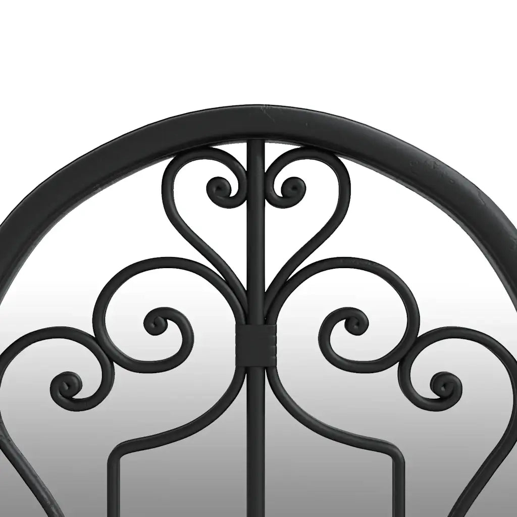 Specchio da Giardino-Specchio Decorativo-Specchio Esterno Nero 70x30 cm in Ferro per Uso Esterno 765571