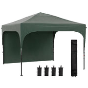 Gazebo da Giardino 3x3 m con Parete Laterale Impermeabile ¨C Minimal ¨C Verde