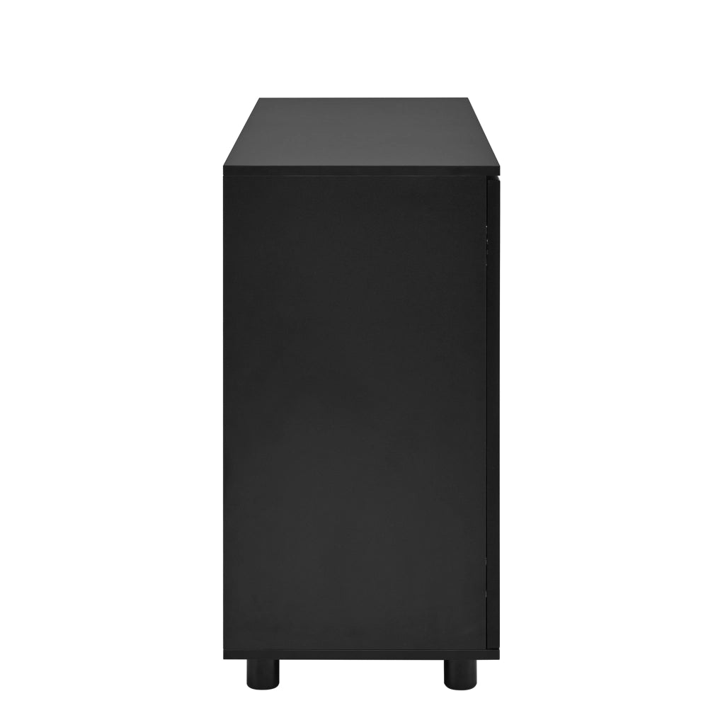 Credenza a U con Porta in Vetro ¨C MINIMAL ¨C Nero, Design Rebound