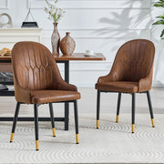 SEDIA da pranzo ergonomica Set da 2 pezzi 91 cm tessuto marrone struttura in metallo