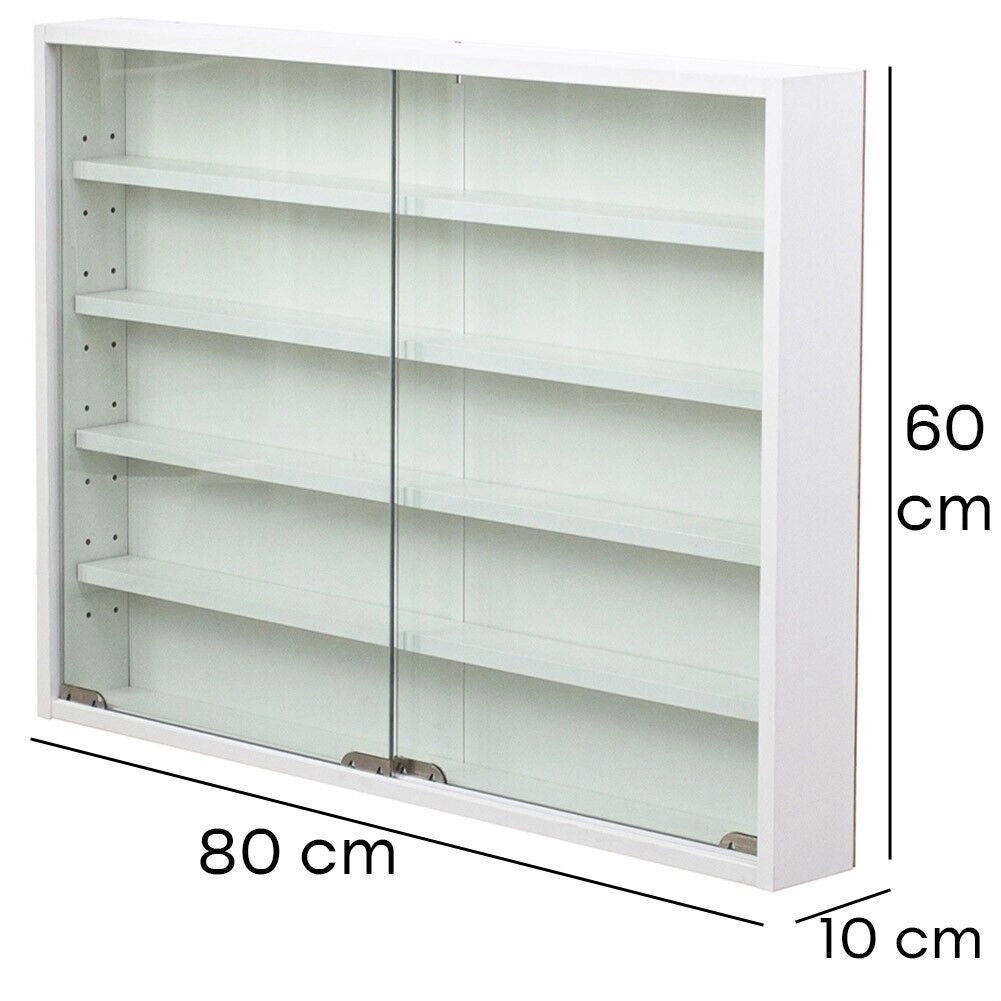 Vetrina Vetrinetta per Collezioni e Miniature da Esposizione Colore Bianco