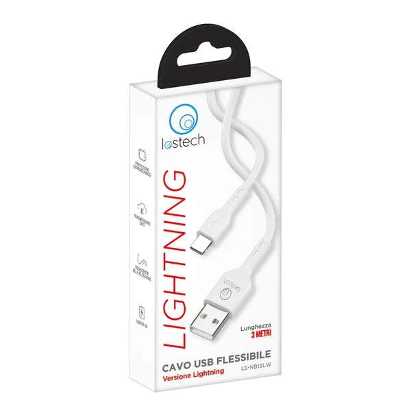 Cavetto per Smartphone Lightning Apple 3 Metri Lostech