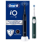 Oral-B iO Series 2, Spazzolino Elettrico a Vibrazione, Nero e Verde, 2 Pezzi