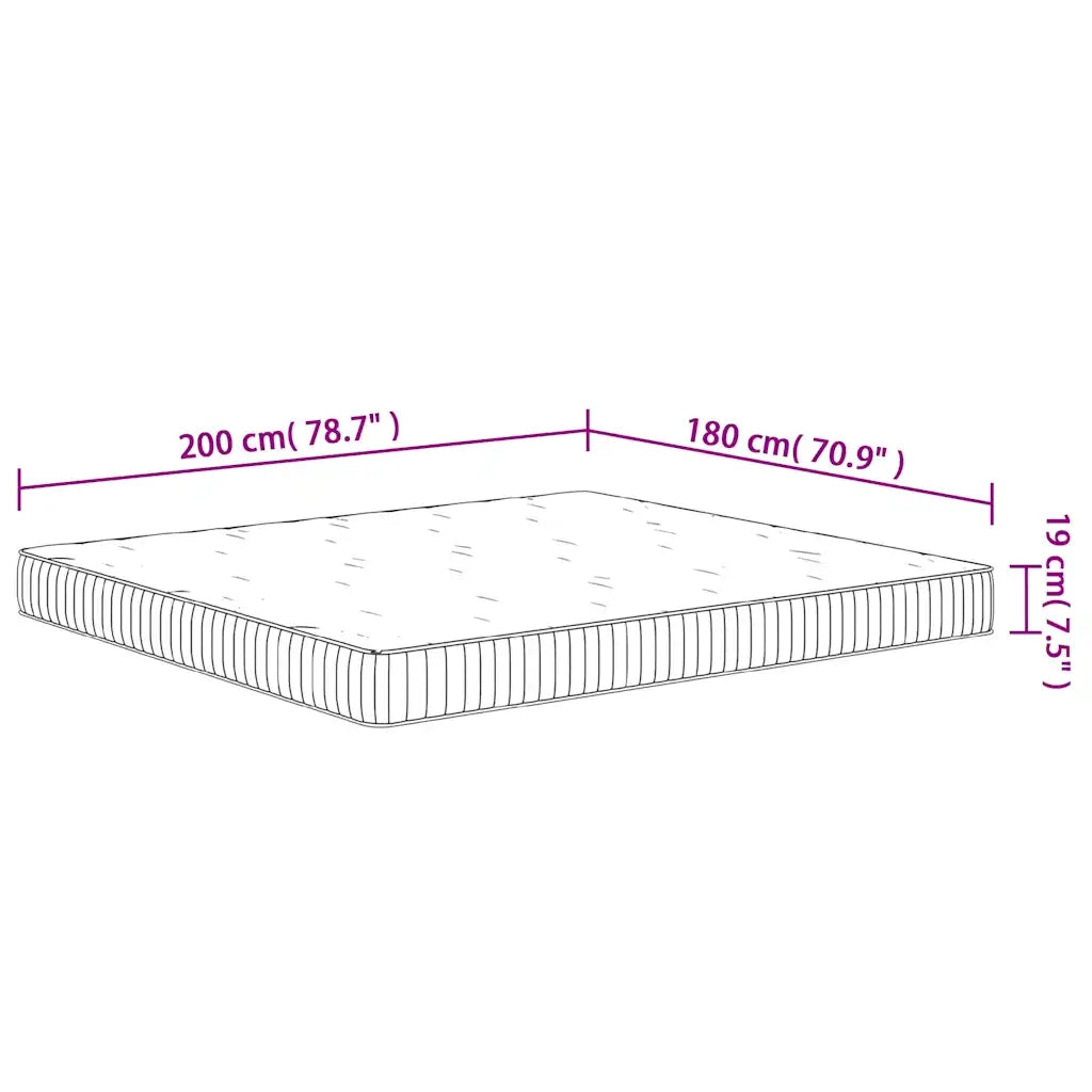 Materasso a Molle Insacchettate-Materasso per letto Medio 180x200 cm