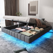 letto imbottito lino grigio 180 x 200 cm