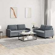 Set di Divani 2 pz con Cuscini Grigio Scuro in Velluto 3201497
