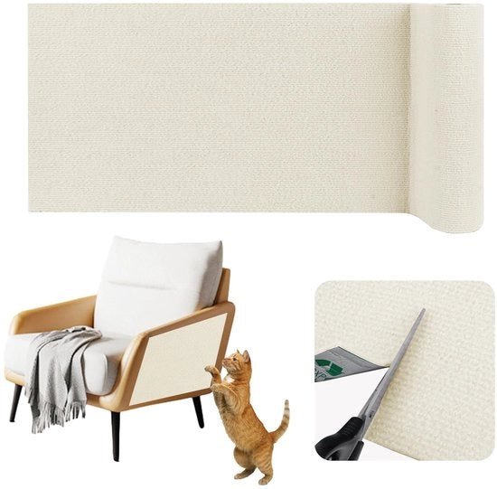 Matto autoadesivo per gatti, parete autoadesiva per gatti, parete di protezione per gatti (beige, 40 cm x 2 m)