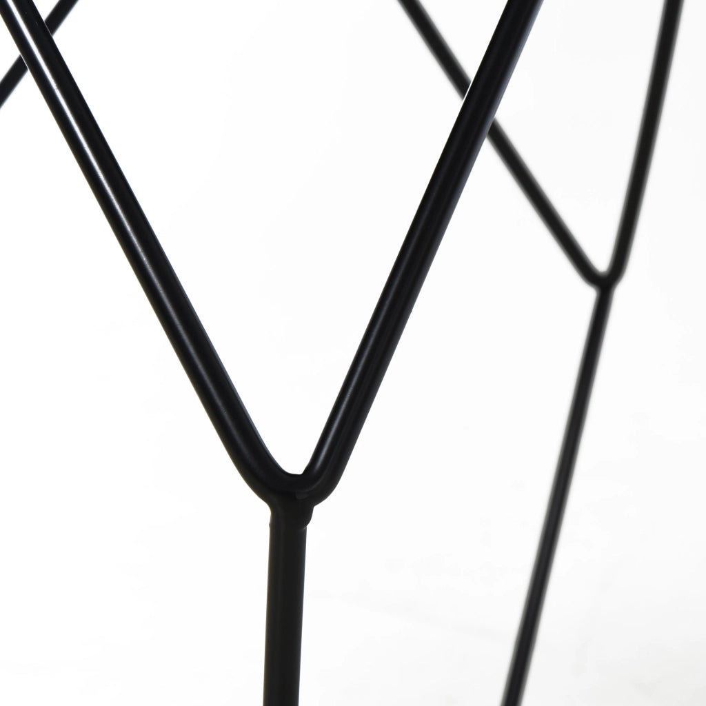 Tavolino Geometrico di Design in Acciaio Nero 54x54x44 cm