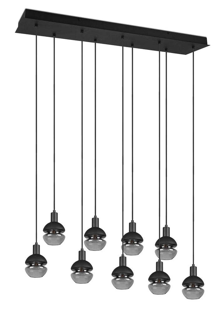 Lampada a Sospensione da Interno Attacco E14 in Metallo Nero e Oro