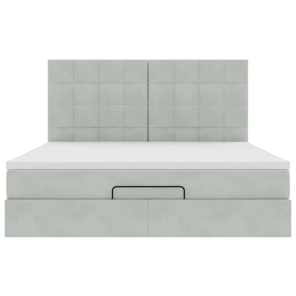 vidaXL Struttura Letto Pouf con Materassi 180x200 cm Velluto