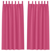 Tende Oscuranti | Tende Blackout con Anelli 2 pz Rosa Vivo 260 x 140 cm