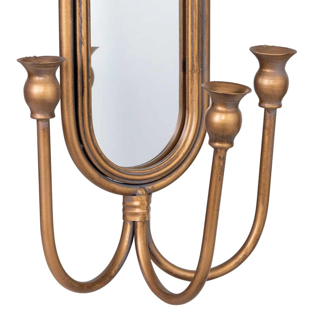 Applique da parete in metallo anticato oro 26x13x62h cm