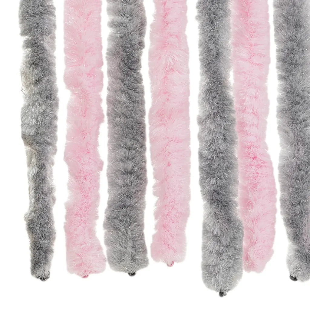 Tenda Antimosche Grigio Argento e Rosa 90x220 cm in Ciniglia CFW2629648