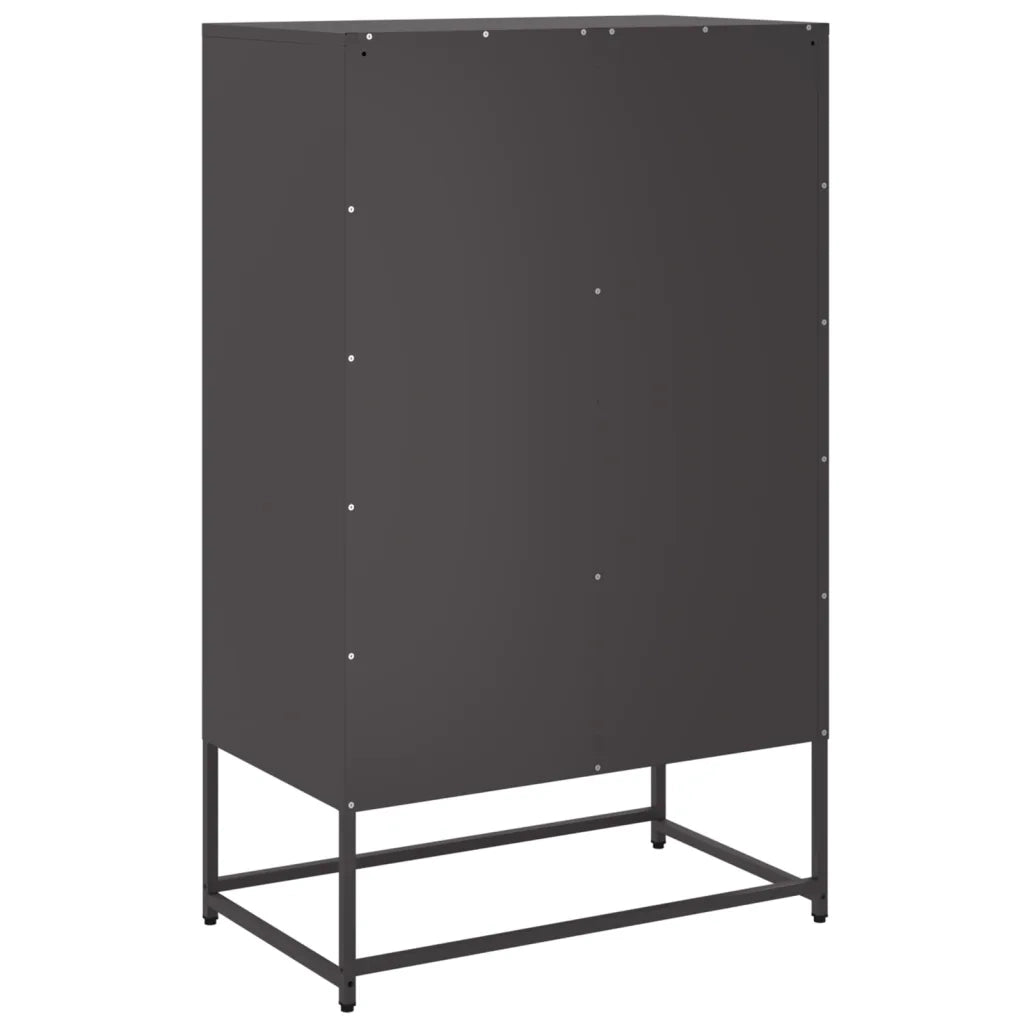 Credenza-Buffet-Armadio da cucina Nera 68x39x111,5 cm in Acciaio