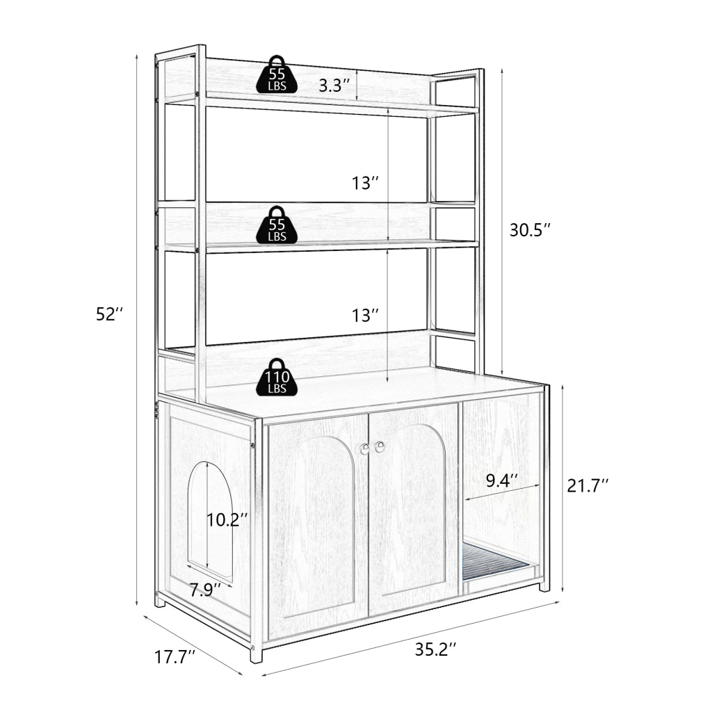 Mobile Portascarpe con Ripiani e Ante ¨C MINIMAL ¨C Legno, Marrone