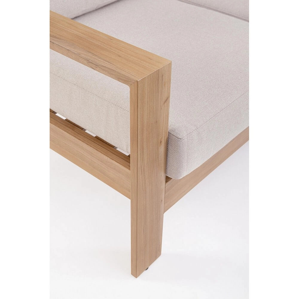 Set salotto 4 posti da esterno con cuscini in alluminio effetto legno - BALTIC
