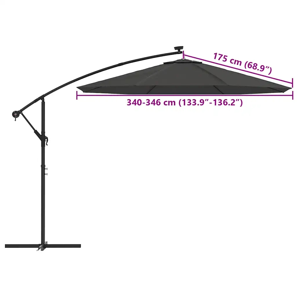 Telo di Ricambio per Ombrellone Bianco Antracite 350 cm CFW9251640