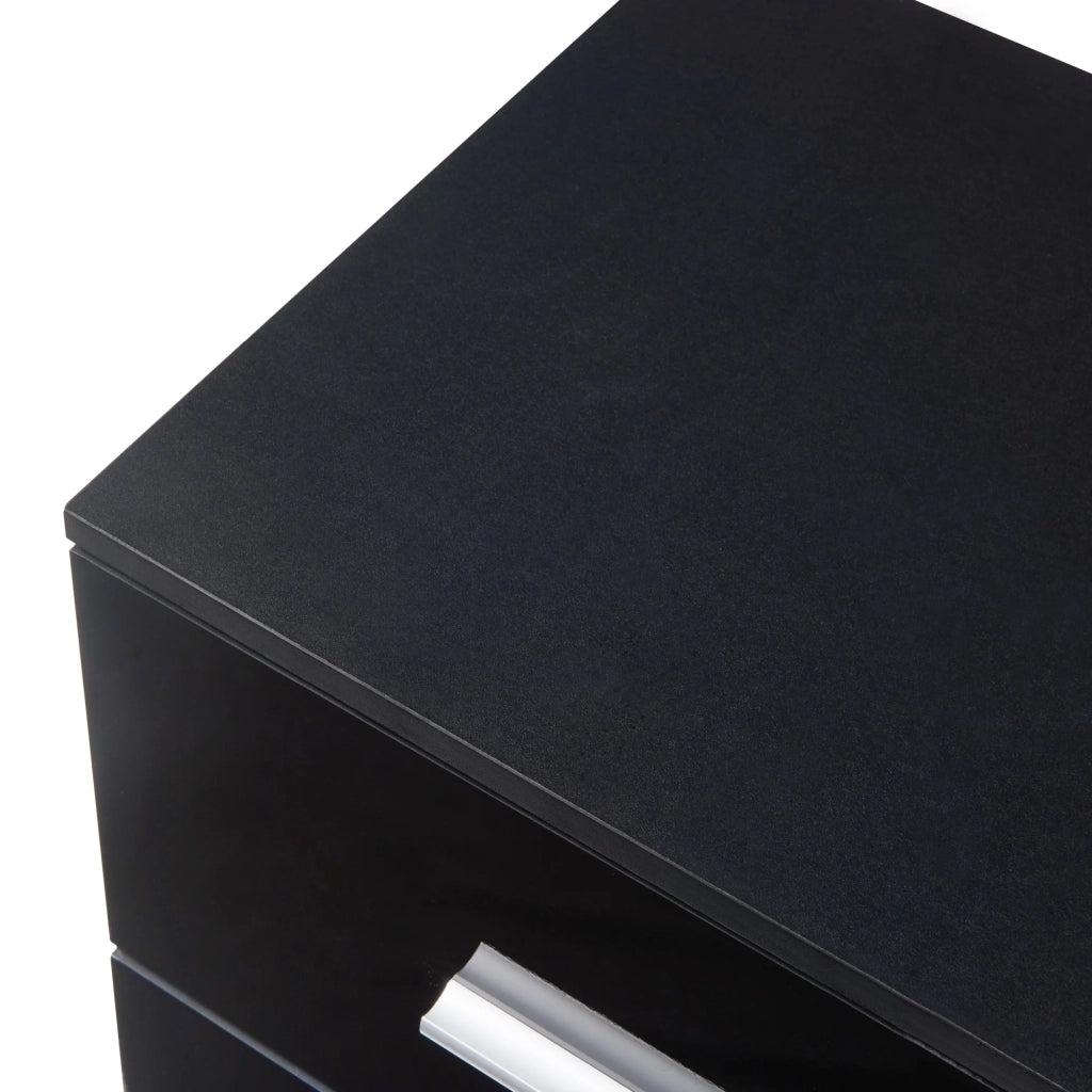 Set di 2 comodini con 3 cassetti pannello di particelle 66 x 37 x 35 cm nero b ant 03_0010607