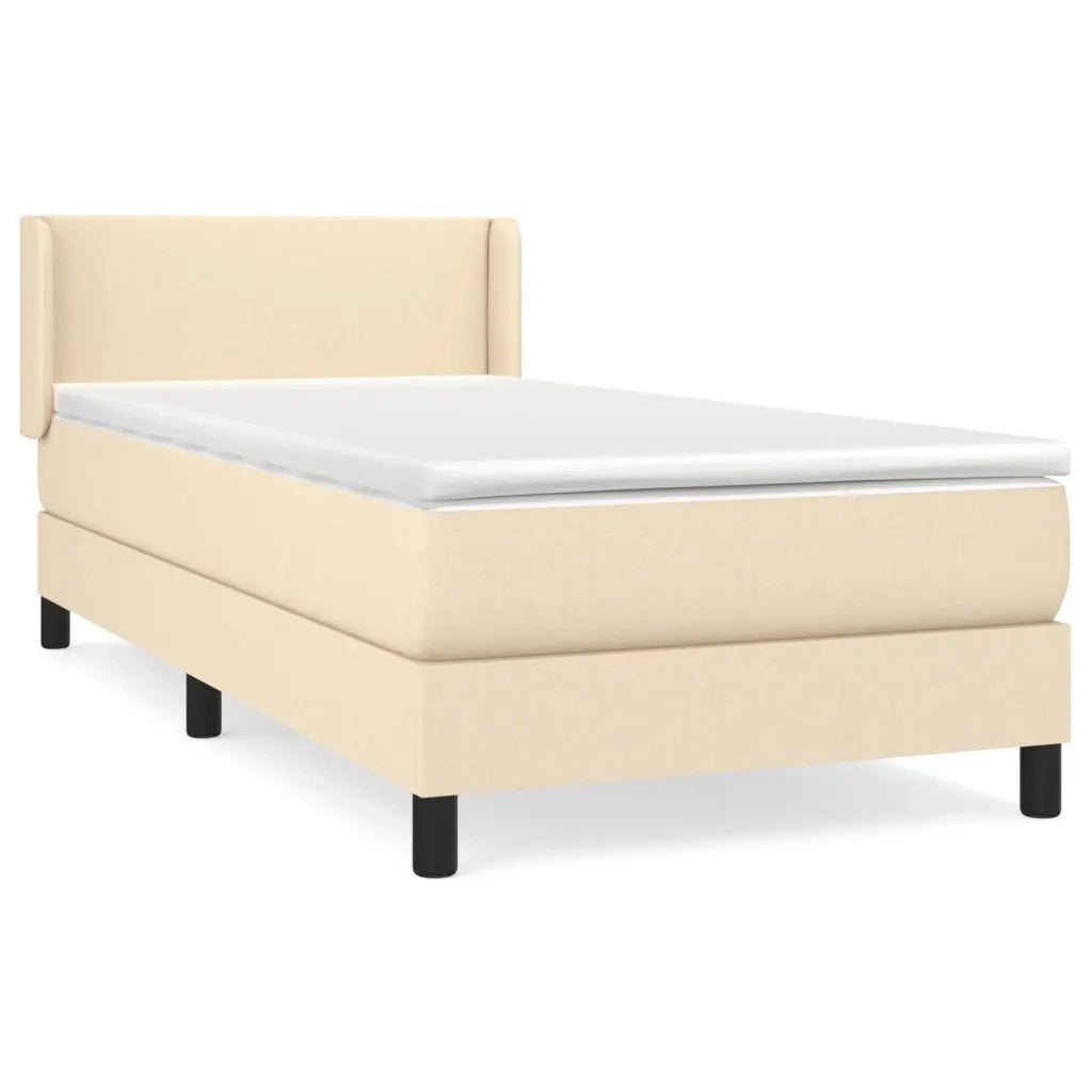 Giroletto a Molle con Materasso Crema 140x19 cm in Tessuto 3129550